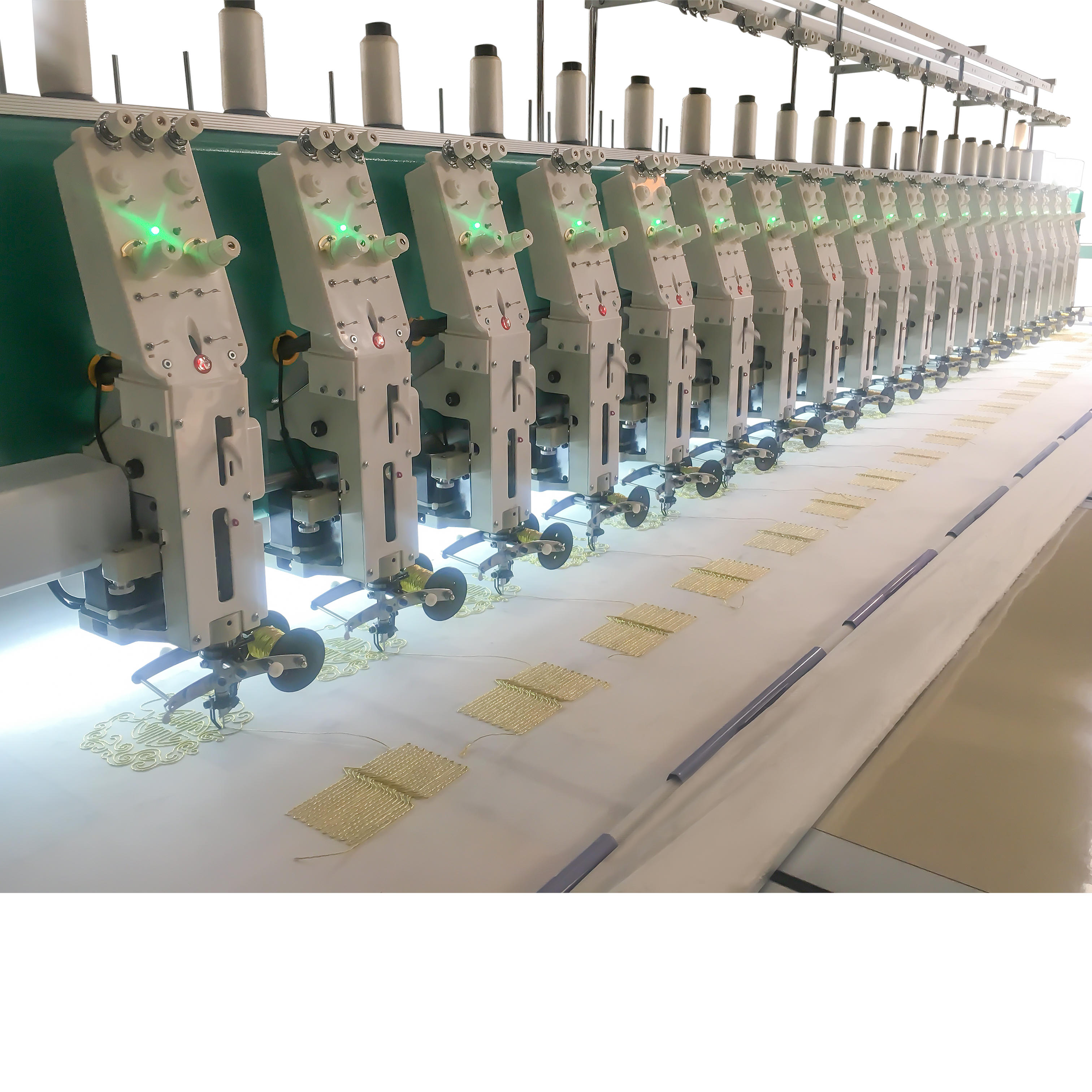 Pure cording multi-head embroidery machine taping