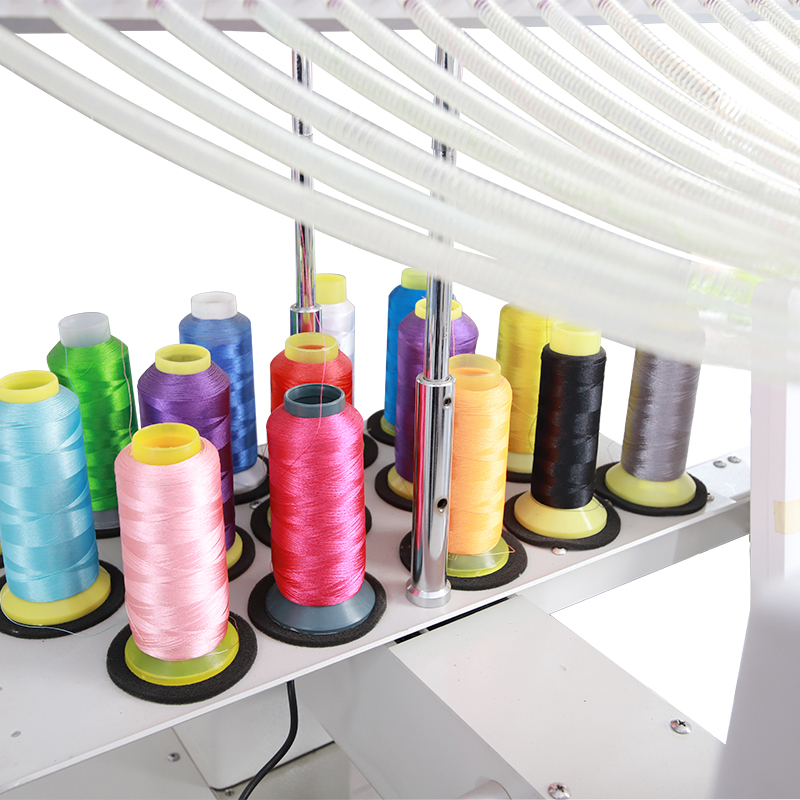Does the single head cap T-shirts garments shoes tubular embroidery machine feature a 270° wide-angle cap system?